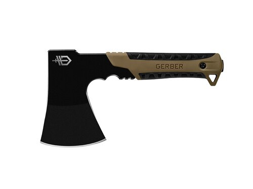 Gerber Pack Hatchet, Compact Axe, Black Metal Finish, Coyote Brown Grip