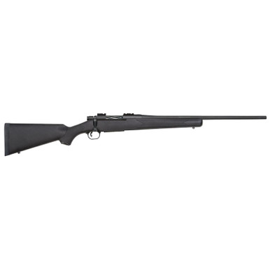 Mossberg 27843 Patriot Full Size 22-250 Rem 5+1 22" Matte Blued Fluted Barrel, Drilled & Tapped Matte Blued Stainless Steel Receiver, Black Fixed Synthetic Stock, Right Hand