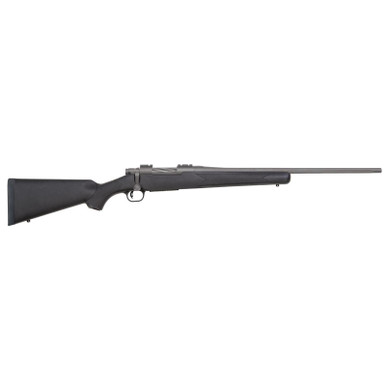 Mossberg 28068 Patriot Full Size 22-250 Rem 5+1 22" Stainless Cerakote Fluted Barrel, Drilled & Tapped Stainless Cerakote Receiver, Black Fixed Synthetic Stock, Right Hand