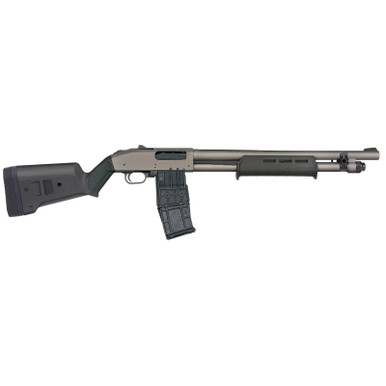 Mossberg 50221 590M 12 Gauge 10+1 18.50" Tungsten Gray Cerakote Barrel & Steel Drilled & Tapped Receiver, Magpul SGA Black Synthetic Stock