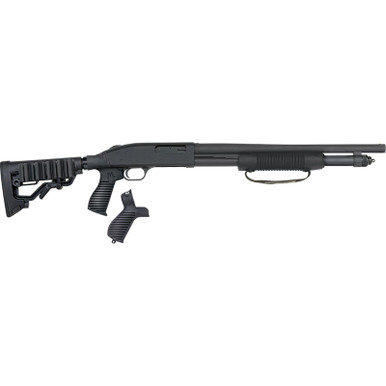 Mossberg 50691 590 Tactical 12 Gauge 6+1 3" 18.50" Cylinder Bore Barrel, Matte Blued Metal Finish, Dual Extractors, FLEX Component 6 Position Stock w/FLEX Pistol Grip & Recoil Pad