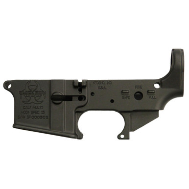 Black Rain BROSPEC15LR Spec15 Forged Lower Multi-Caliber 7075-T6 Aluminum Black Anodized for AR-Platform