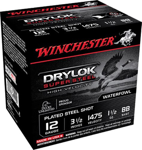 Winchester Supreme Hi-Velocity Steel 12 Ga, 3.5", 1-1/2oz, BB Shot, 25rd Box