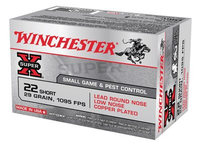 Winchester Super-X 22 Short 29gr, Lead Round Nose, 50rd Box