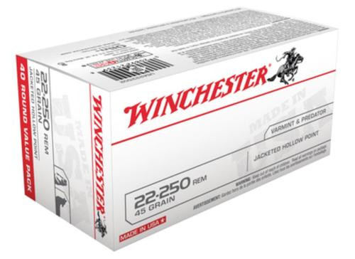 Winchester 22-250 Remington JHP 45gr, 40Box