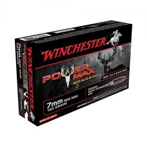 Winchester 7mm Rem Mag Ammunition Power Max X7MMR1BP 150 Grain Bonded Rapid Expansion PHP 20 Rounds