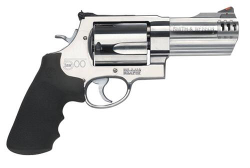 Smith & Wesson Model 500 X-Frame 500 S&W Mag 5 Shot 4" Satin SS Compensated Barrel, Satin Cylinder, Satin SS Frame, Finger Grooved Grip