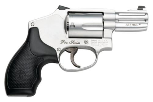 Smith & Wesson Model 640 Performance Center, Pro Series,DAO, Metal Frame Revolver, J-Frame, 357 Magnum, 2.13" Barrel, Stainless, Satin Finish, Silver, Rubber Grips, Fixed Night Sights, 5rd, Moon Clip