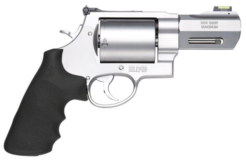Smith & Wesson Model 500 Performance Center 500 SW Magnum 3.5" Custom Barrel, SS Finish, Rubber Grips, Fiber Optic Front Sight, 5Rd, Unfluted Cylinder