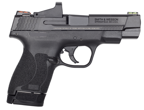 Smith & Wesson Shield M2.0 Performance Center 9mm Double 4" Barrel, Black Polymer Grip/Frame Black Armornite Stainless Steel Slide, 7rd/8rd