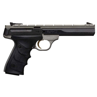 Browning 051564490 Buck Mark Contour 22 LR 10+1 5.50" Contoured Barrel, Matte Black Optic Ready/Serrated Steel Slide, Gray Anodized Aluminum Frame, Black Ultragrip RX Grips