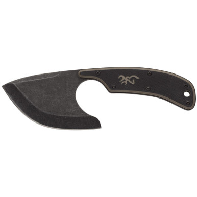 Browning 3220323 Cutoff 2.50" Fixed Skinner Plain Black Black Oxide Stonewashed 9Cr14MoV SS Blade, Black/Tan G10 Handle