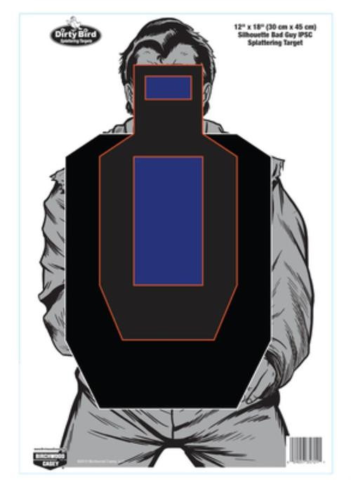 Birchwood Casey Dirty Bird Bad Guy IPSC Target 12x18" 8 Per Package