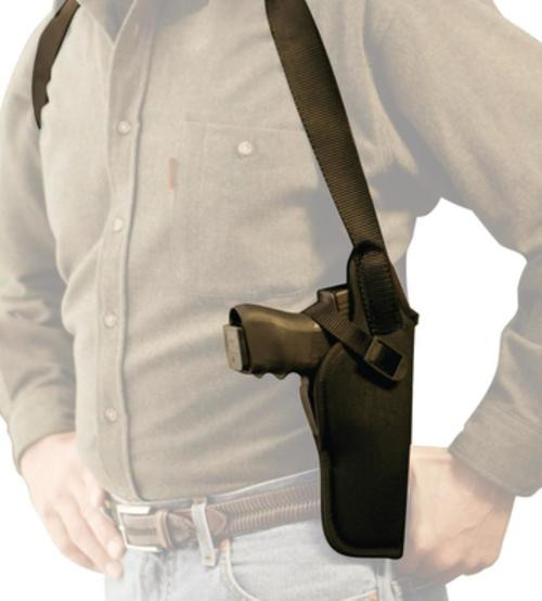 Uncle Mike's Sidekick Vertical Shoulder Holster Shoulder Size 04 Black Cordura Harness Fits Med/Large DA Revolver Fits 7-8.50" Barrel