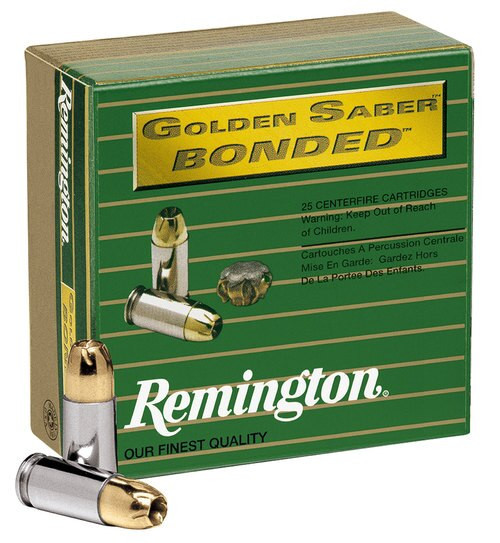 Remington Ammo Golden Saber Bonded 40SW 180gr, Brass Jacket Hollow Point, 20rd Box