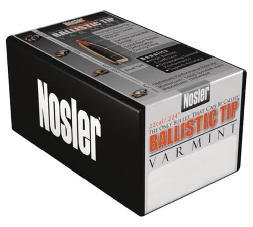 Nosler Ballistic Tip Varmint Bullets .224 Diameter 55 Grain Spitzer 1000 Per Box,NOT AMMO THESE ARE RELOADING BULLETS