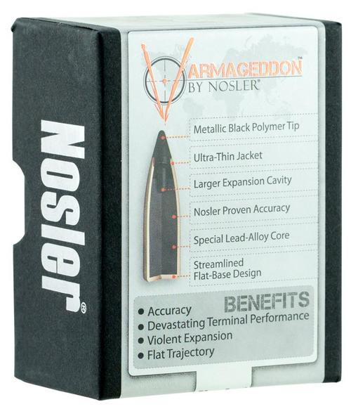 Nosler Varmageddon 22 Caliber .224 53gr, Varmint Flat Base 100 Box, NOT AMMO THESE ARE RELOADING BULLETS