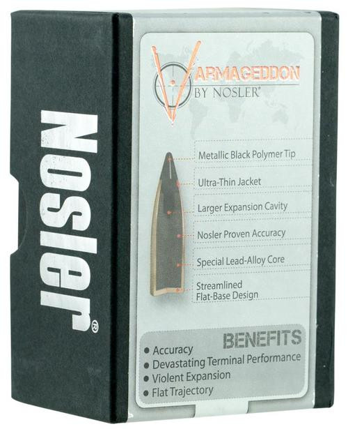 Nosler Varmageddon 22 Caliber .224 53gr, Varmint Flat Base 250 Box,NOT AMMO THESE ARE RELOADING BULLETS