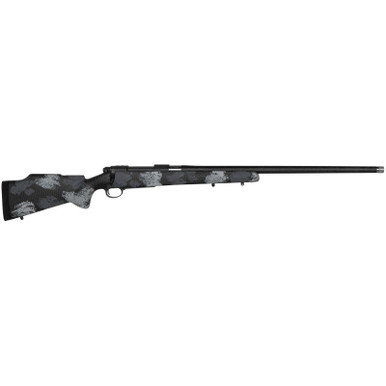 Nosler 45248 M48 Long-Range Carbon 26 Nosler 3+1 26" Carbon Fiber Wrapped Barrel, Sniper Gray Cerakote Metal Finish, Elite Midnight Camo Manners MCS-T Elite Tac Stock