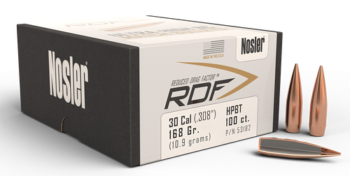 Nosler RDF Match Reloading Bullets 30 Caliber .308 168gr, Hollow Point Boat-Tail, 100/Box, NOT AMMO THESE ARE RELOADING BULLETS