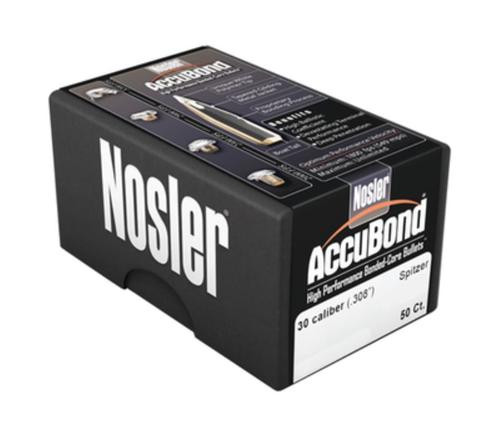 Nosler AccuBond .308 150gr, 30 Caliber 50 Per Box, NOT AMMO THESE ARE RELOADING BULLETS