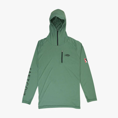 Aftco Jason Christie Hooded LS Performance Shirt Olive L