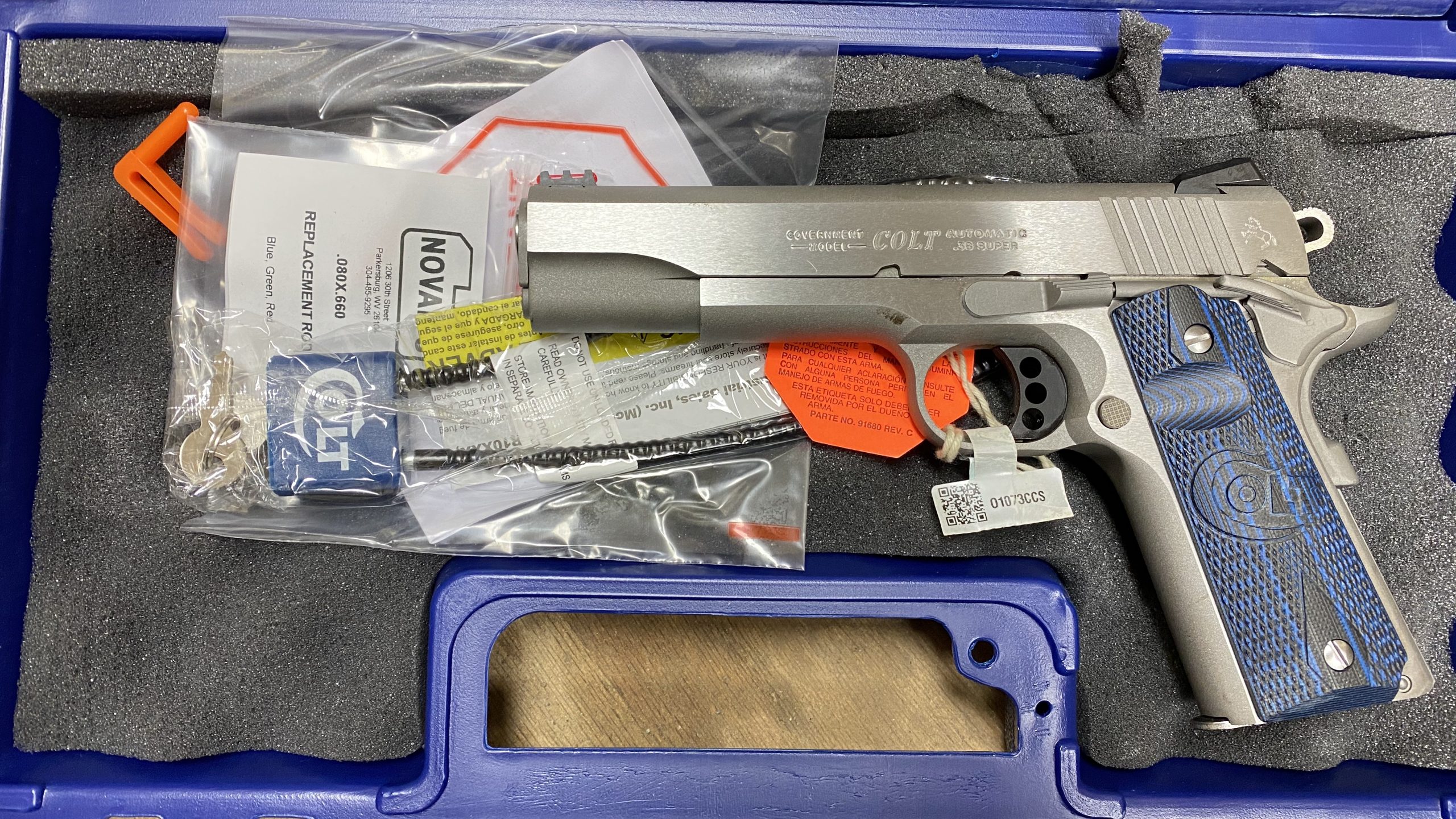 USED Colt Government Model 1911 Competition Series 38 Super 5" Blue Grip
