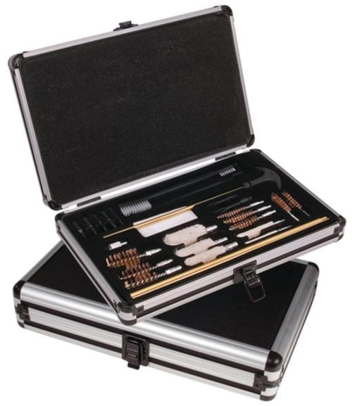 Outers 28 Piece Universal Gun Care Kit for .22 & Larger Calibers & Shotguns. Aluminum Case