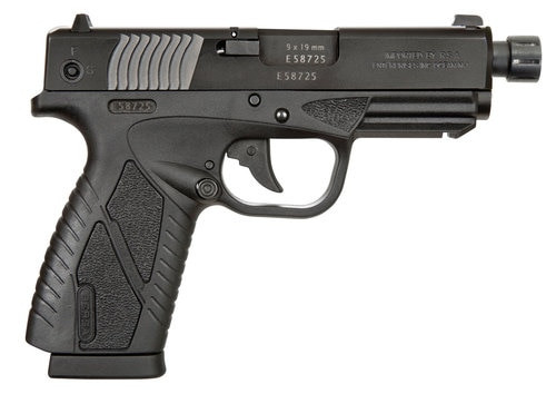 Bersa BPCC 9mm, 4" Barrel, Integral Grip, Black Frame, Black Steel Slide, 8rd