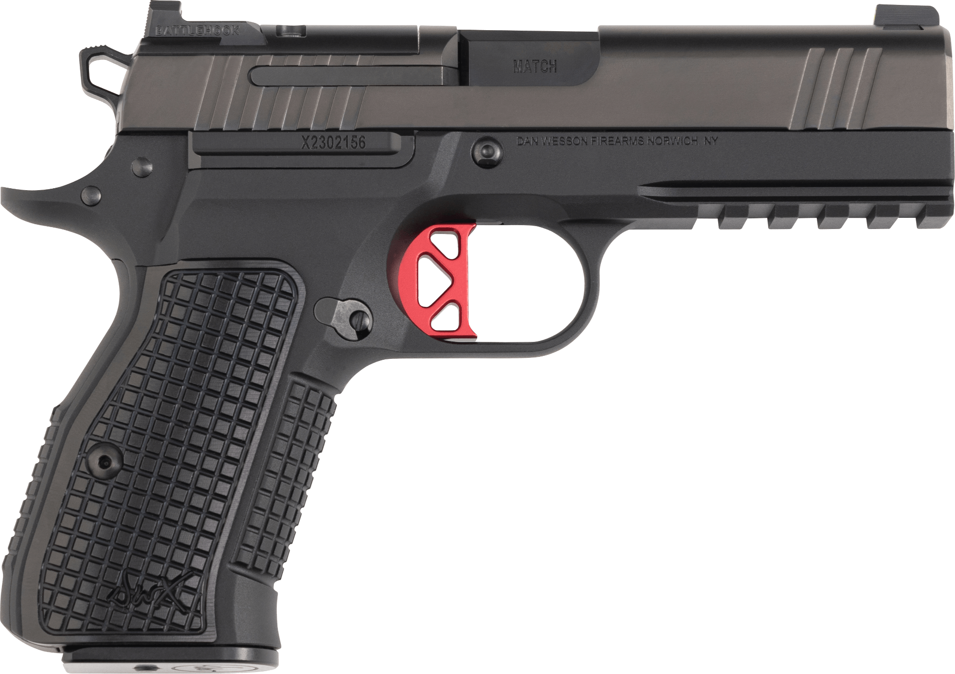 Dan Wesson DWX Compact Pistol 92113, 9mm Luger, 4.95", Black Grips, Black Finish, 10 Rds