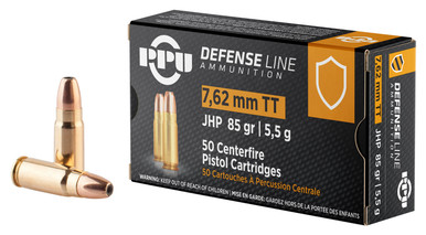 PPU 7.62x25 Tokarev 85 Grain Jacketed Hollow Point - 50 Round Box