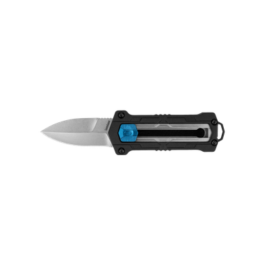 Kershaw 1190 Kapsule Sliding Button Lock OTF Knife - 1.9" Stonewashed Spear Point Blade, Black GFN Handles