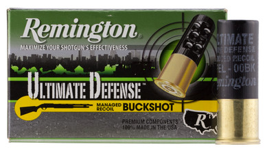 Remington 12 Gauge Ammunition Ultimate Defense 12B009HD 2-3/4" 00 Buck 9 Pellets 1325fps 5 Rounds