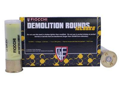 Fiocchi 12 Gauge Ammuniton DemolitionRounds 12LEBRE 2-3/4" Breaching Slug 1-1/4oz 1045fps 10 Rounds