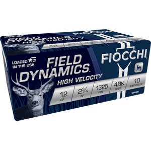 Fiocchi Field Dynamics 12ga 2-3/4″ 27-Pellet #4 Buckshot 10rd Box #12HV4BK