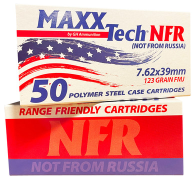 MaxxTech MTNFR762 NFR 7.62x39mm 123gr Full Metal Jacket - 50 Rounds Per Box