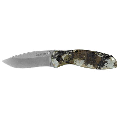 Kershaw 1670KC Ken Onion Blur Assisted Folding Knife - 3.4" 14C28N Stonewashed Blade, King's Camo Aluminum Handles w/ Trac-Tec Inserts, Liner Lock