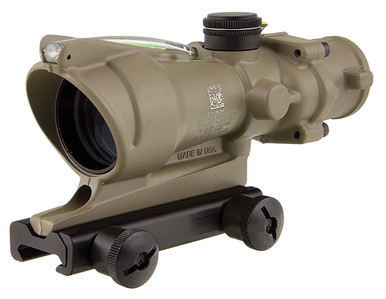 Trijicon ACOG 4x32 BAC Riflescope .223 / 5.56 BDC - Green Horseshoe/Dot Reticle, Thumbscrew Mount, FDE, Tritium / Fiber Optics Illuminated