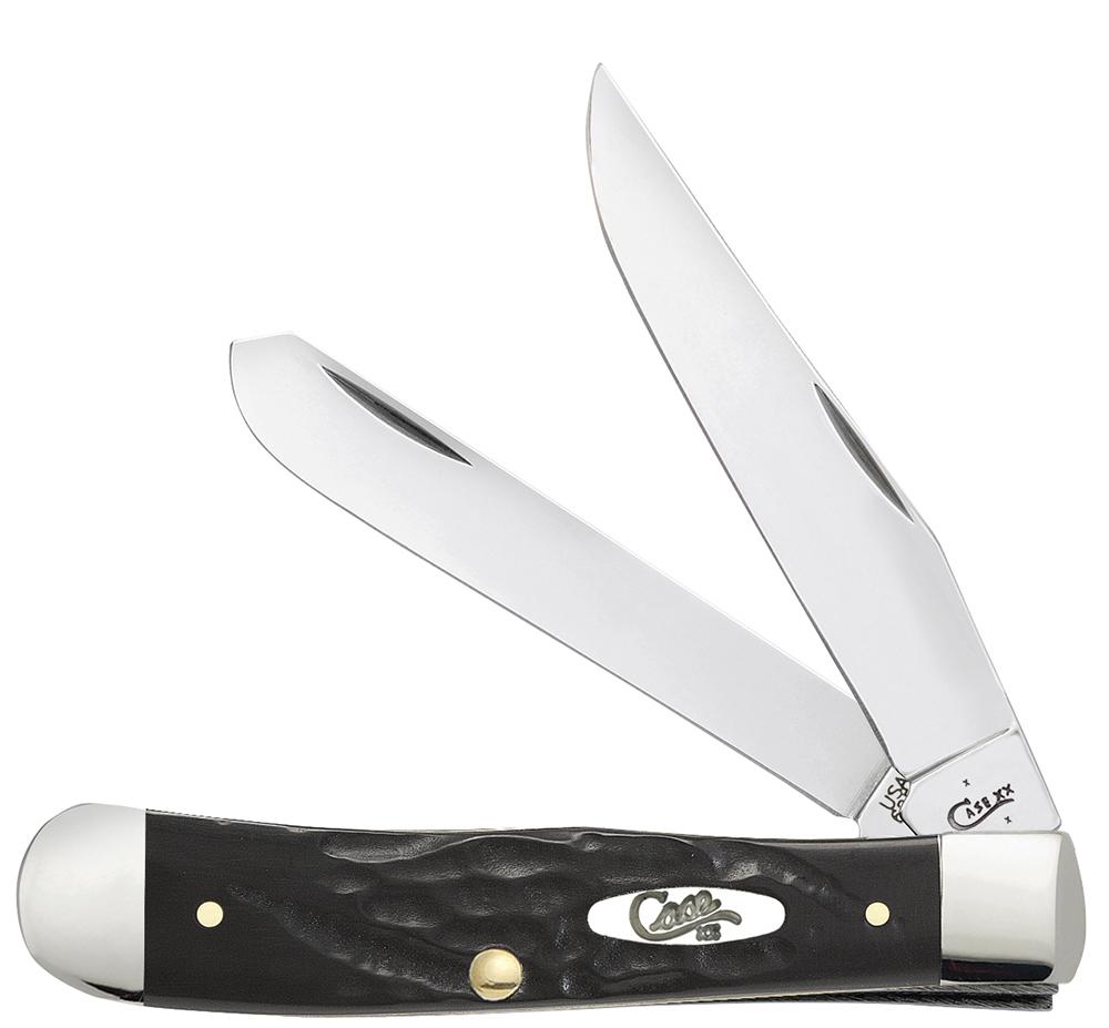 Case Rough Black Synthetic Trapper Folding Pocket Knife #18221