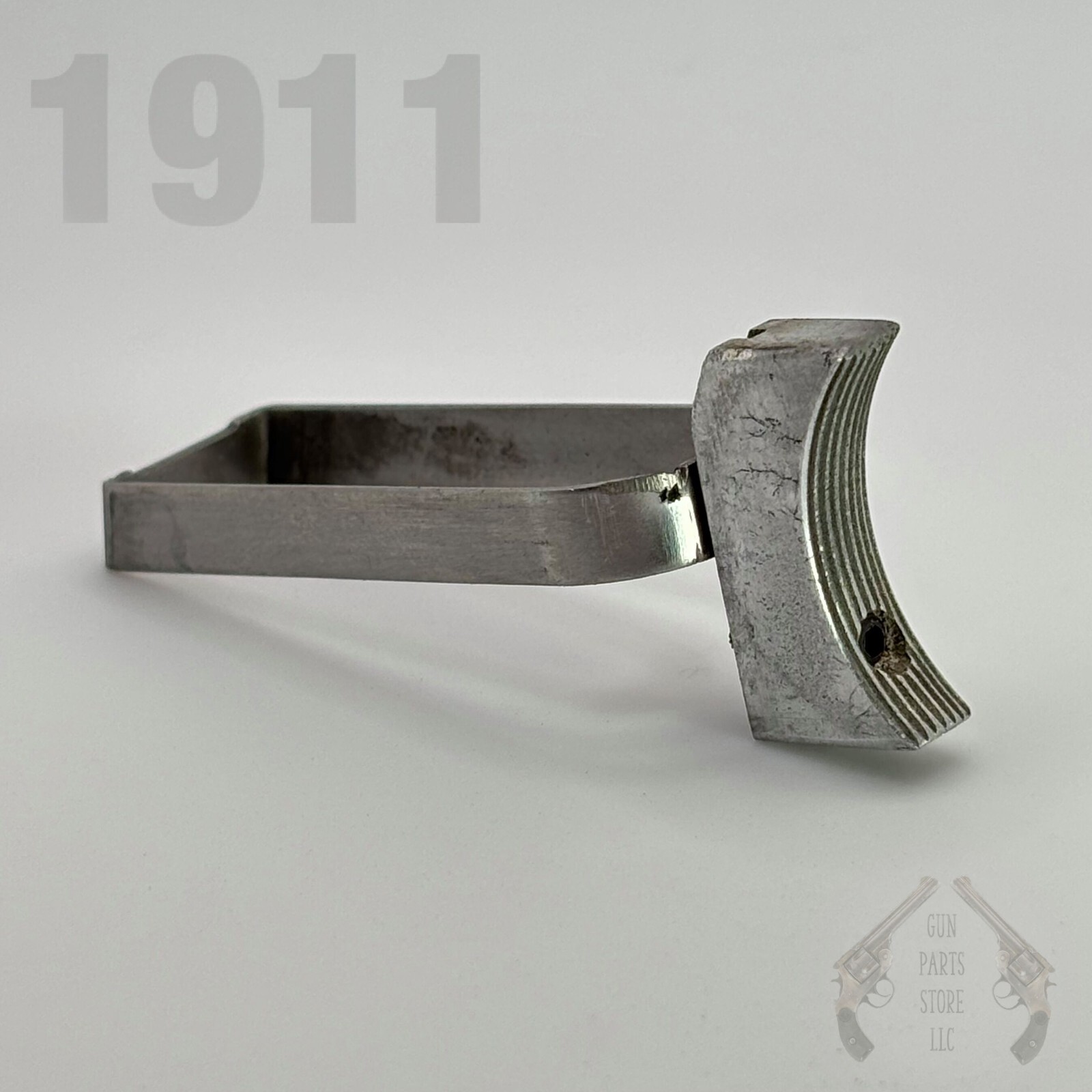 1911 Auto Trigger – Adjustable Solid Serrated Silver Aluminium – Medium