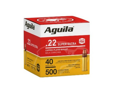Aguila 22 Long Rifle Ammunition 1B221115 40 Grain Copper Plated Bullet Loose 500 Rounds