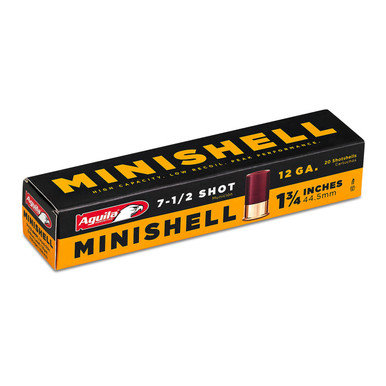Aguila 12 Gauge Minishell Ammunition 1C128968 1-3/4" 5/8 oz #7-1/2 Shot CASE 500 Rounds