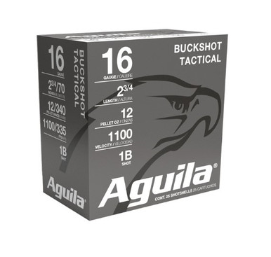 Aguila 16 Gauge Ammunition 1C1601BA 2.75" 1-1/8oz 1 Buck 1250fps 25 Rounds