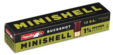 Aguila Minishell Ammunition 12 Gauge 1-3/4" #4 and #1 Buckshot 11 Pellets 1200fps 20 rounds