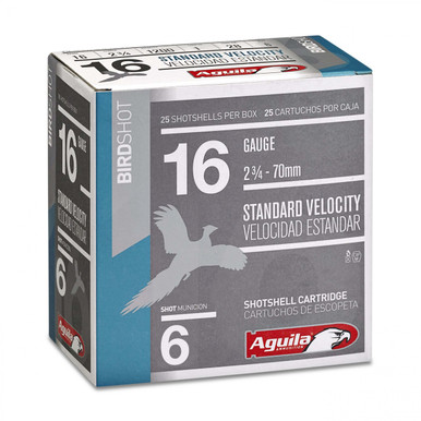 Aguila 16 Gauge Ammunition 1CHB1616 2 3/4" 1oz 1200 Fps #6 Shot 25 Rounds