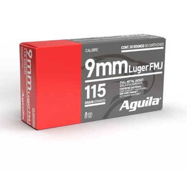 Aguila 9mm Ammunition 1E097704 115 Grain Full Metal Jacket 50 rounds