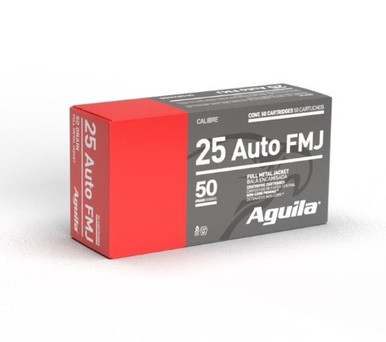 Aguila 25 ACP Ammunition 1E252110 50 Grain Full Metal Jacket 50 Rounds