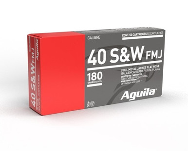 Aguila 40 S&W Ammunition 1E402110 180 Grain Full Metal Jacket 50 rounds