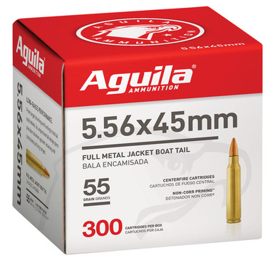 Aguila 5.56x45mm NATO Ammunition 1E556126 55 Grain Full Metal Jacket Boat Tail Bulk Pack CASE 1200 Rounds