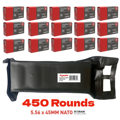 Aguila Ammo 5.56 55 GR FMJ Boat Tail - 450 Round Battle Pack